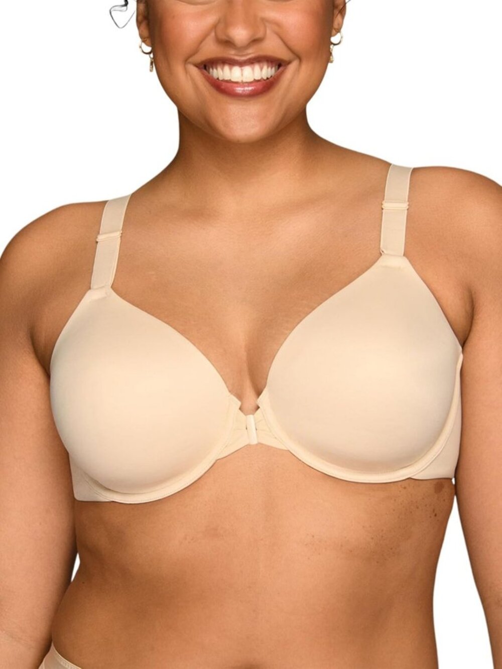Full Figure Front Closure Bra, Beauty Back Smoothing, Lightly Lined DDD Support